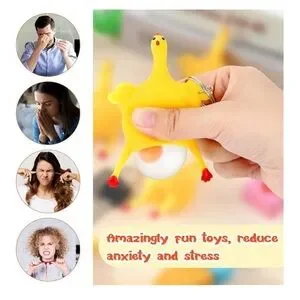 Accessories | Funny Rubber Chicken Laying Egg Stress Relief Keychain ...